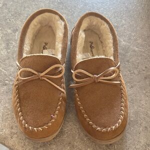 Cozy Tan Suede Slippers